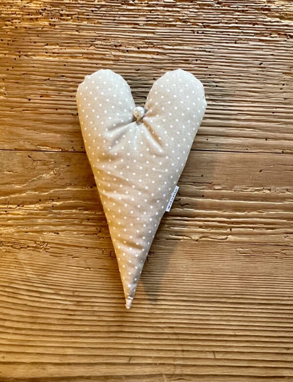 Stoffherz «taupe Pünktchen»